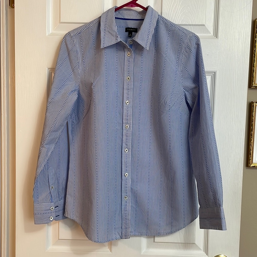 Women’s Talbots Blue Striped button Shirt